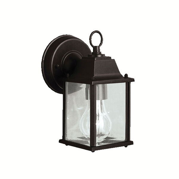 Black Cast Aluminum Outdoor Wall-Mounted Lantern, image 1