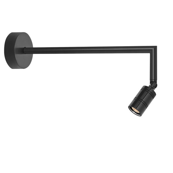 Bullet Head Black LED Outdoor Miter Arm Wall Sconce, image 1