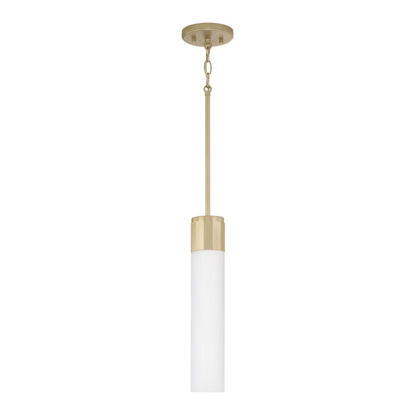 Sutton Soft Gold One-Light Mi Pendant with Soft White Glass, image 1