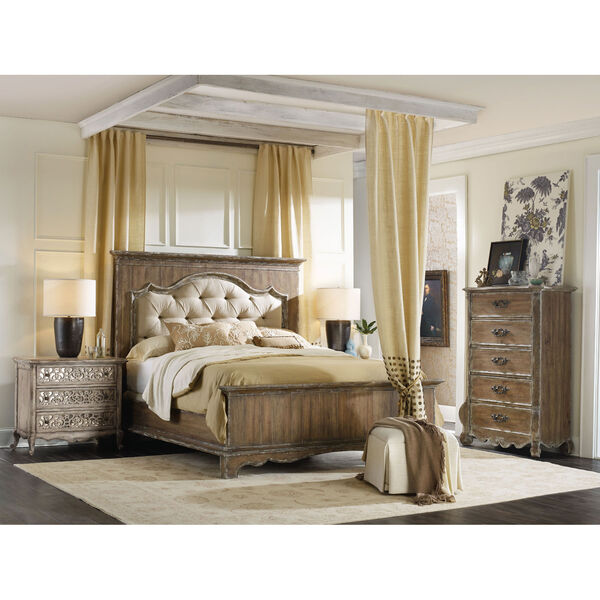Chatelet Queen Upholstered Mantle Panel Bed, image 2