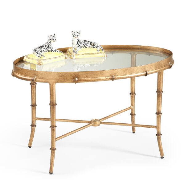 Gold Bamboo Cocktail Table, image 1