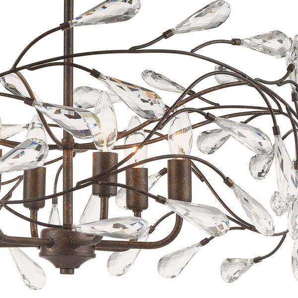 Crislett Sunglow Bronze Six-Light 23-Inch Pendant With Clear Crystal, image 5