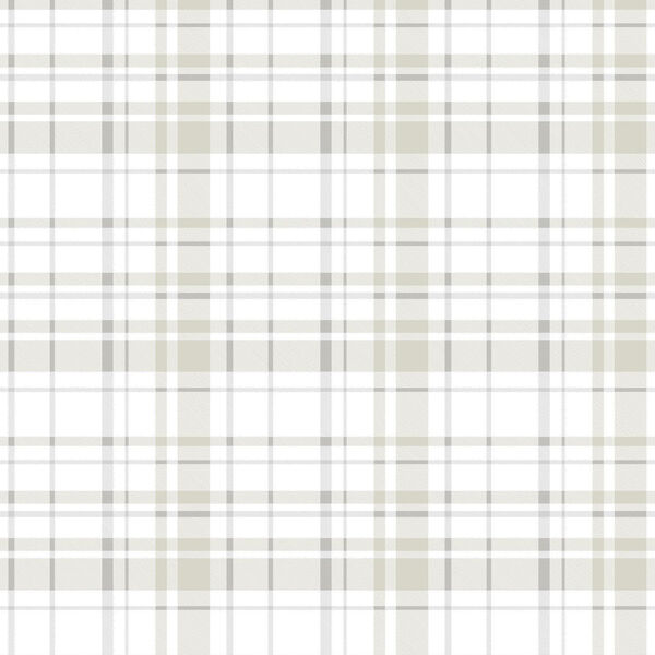 A Perfect World Neutral Polka Dot Plaid Wallpaper - SAMPLE SWATCH ONLY, image 1