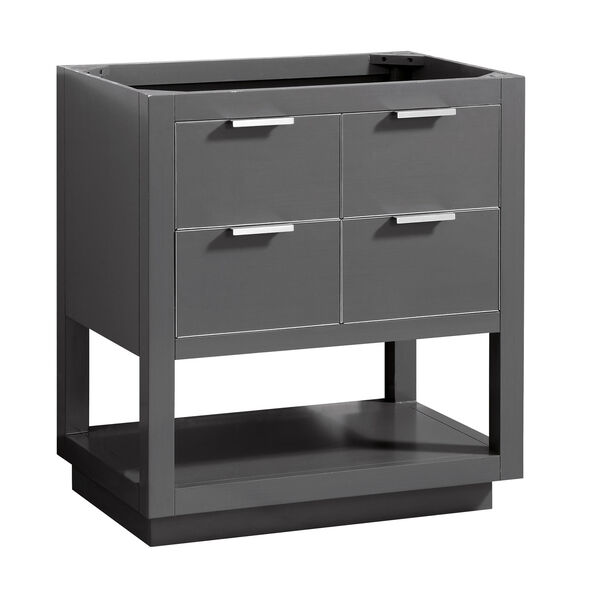 Allie 30-Inch Twilight Gray Brushed Silver Vanity Only, image 3