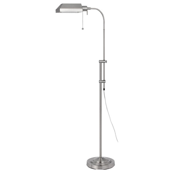 Pharmacy Brushed Steel Floor Lamp w/Adjustable Pole, image 1