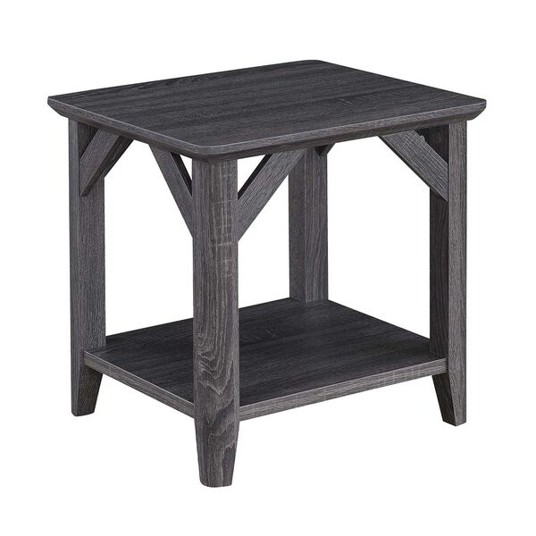 Winston Weathered Gray End Table with Shelf, image 1