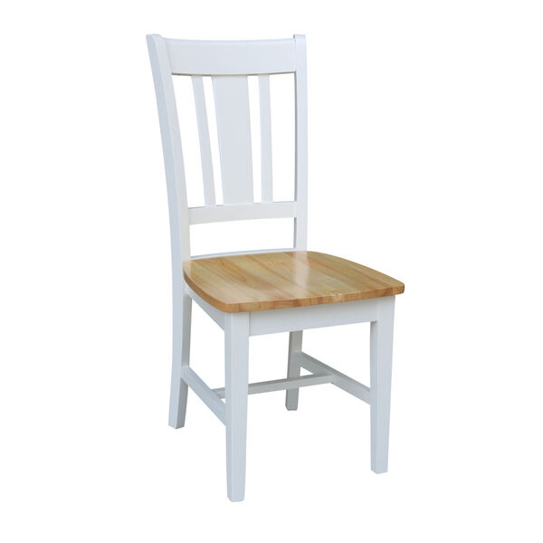 San Remo White Natural Chair, Set of Two, image 4