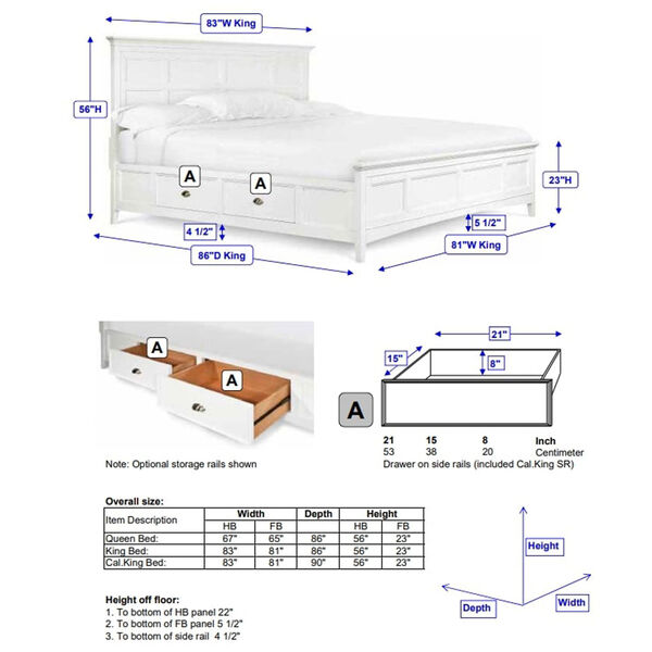 Kentwood White Queen Panel Bed w/ Storage, image 7