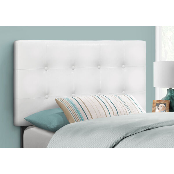 White and Black Leather-Look Twin Headboard, image 2