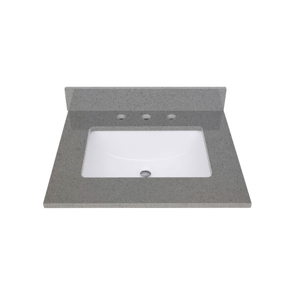 Lotte Radianz Contrail Matte 25-Inch Vanity Top with Rectangular Sink, image 1