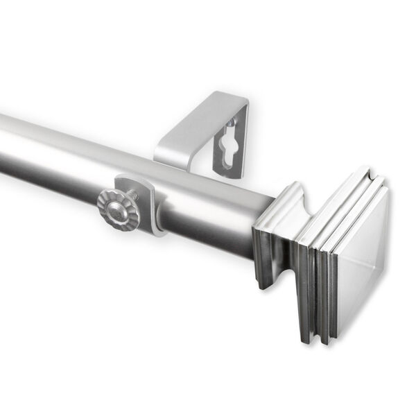 Bedpost Satin Nickel 66-120 Inches Curtain Rod, image 1