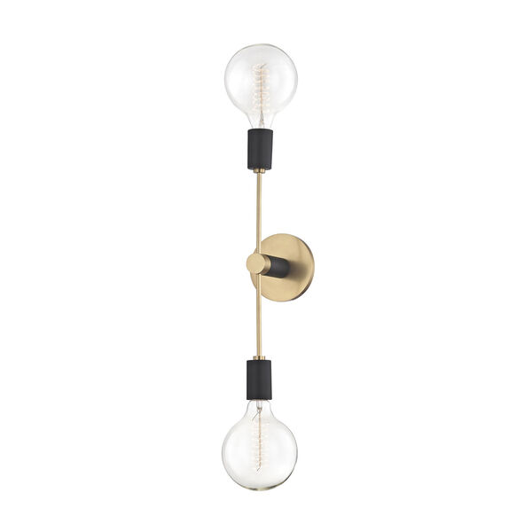 Astrid Aged Brass 5-Inch Two-Light Wall Sconce, image 1