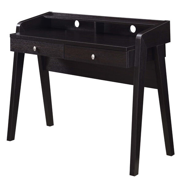 Newport Espresso Deluxe Two-Drawer Desk with Shelf, image 2