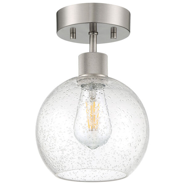 Port Nine Silver One-Light LED Semi-Flush with Clear Glass, image 4