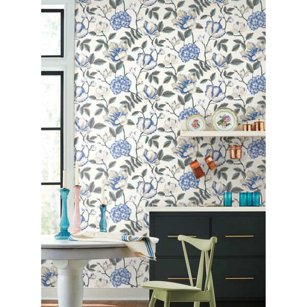 Grandmillennial White Morning Garden Pre Pasted Wallpaper - SAMPLE SWATCH ONLY, image 6