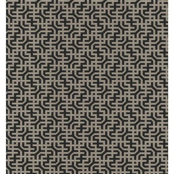 Ronald Redding Black Dynastic Lattice Non Pasted Wallpaper - SWATCH SAMPLE ONLY, image 2
