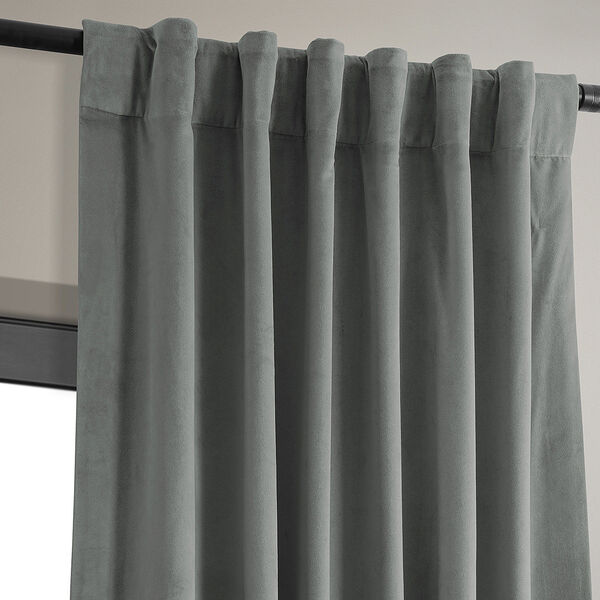 Signature Silver Grey Blackout Velvet Pole Pocket Single Panel Curtain 50 x 84, image 12