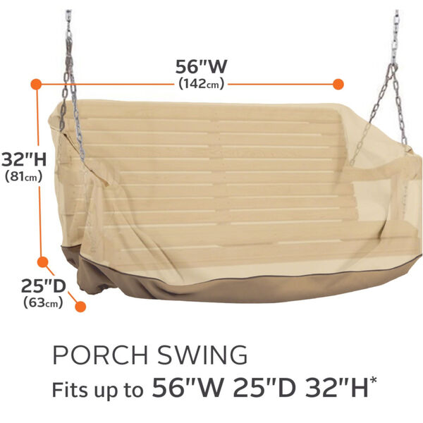 Ash Beige and Brown Porch Swing Cover, image 4