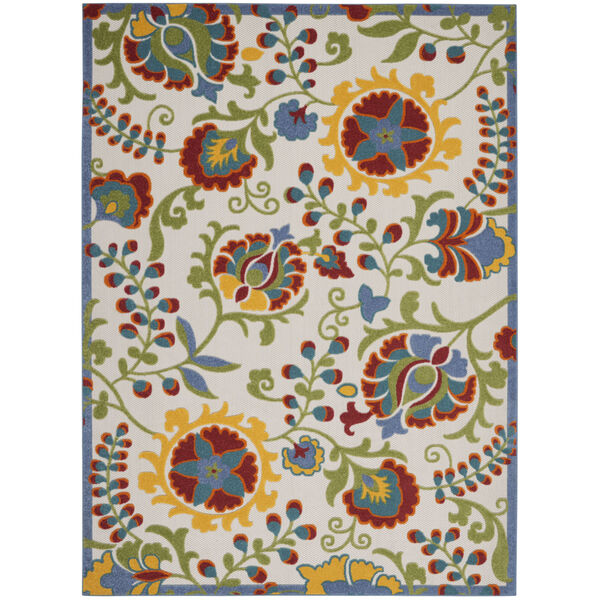 Aloha Yellow and Blue Indoor/Outdoor Area Rug, image 2