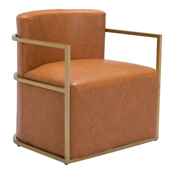Xander Brown and Gold Accent Chair, image 1