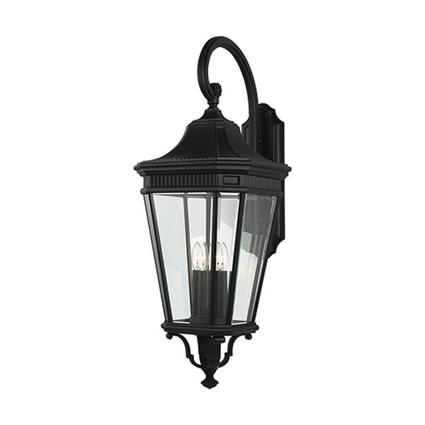 Castle Black 36-Inch Four-Light Wall Lantern with Clear Glass, image 1