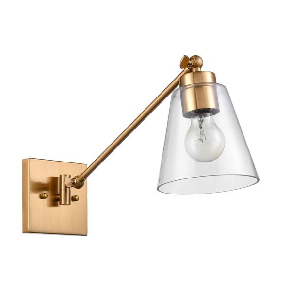 East Point Satin Brass One-Light Swing Arm Sconce, image 2