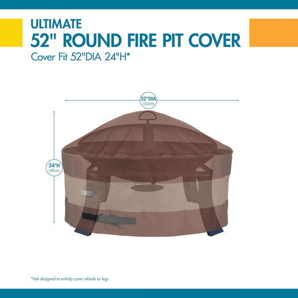 Ultimate Mocha Cappuccino 52-Inch Round Fire Pit Cover, image 2