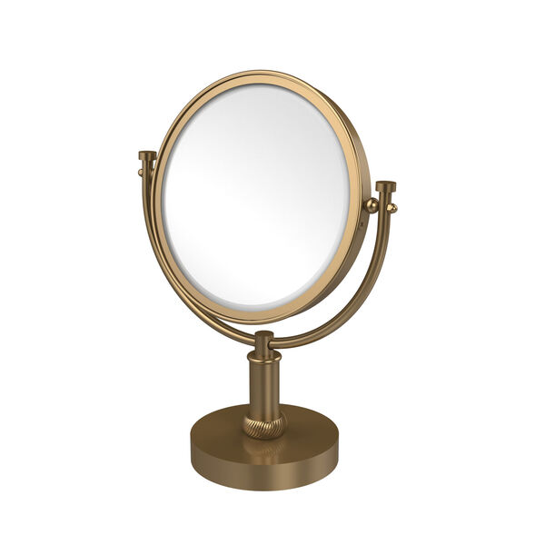 8 Inch Vanity Top Make-Up Mirror 3X Magnification, Brushed Bronze, image 1