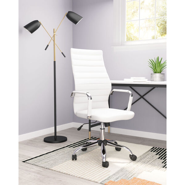 Primero White and Silver Office Chair, image 2