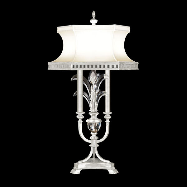 Beveled Arcs Silver Three-Light Table Lamp, image 1