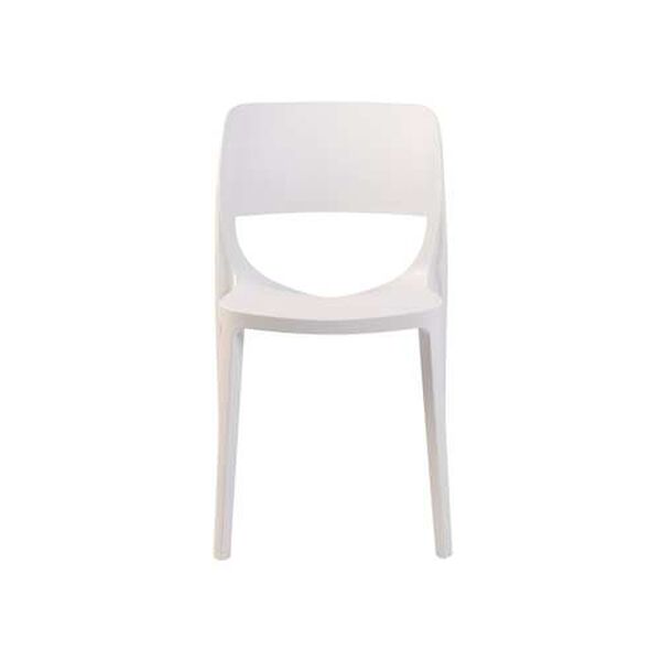 Bella White Outdoor Stackable Side Chair, Set of Four, image 3
