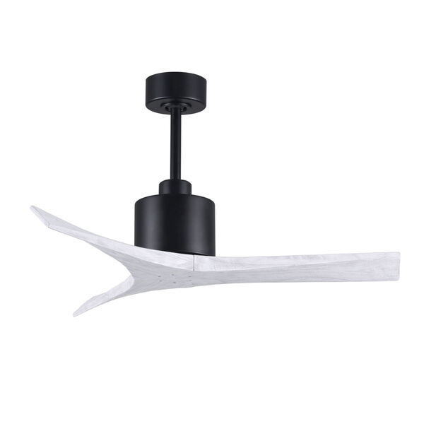Mollywood Matte Black 42-Inch Outdoor Ceiling Fan with Matte White Blades, image 1