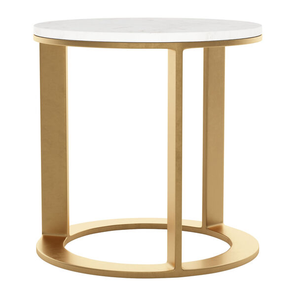 Helena White and Gold Side Table, image 6