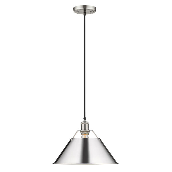 Orwell Pewter 14-Inch One-Light Pendant with Chrome Shade, image 1