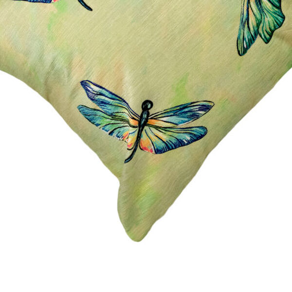 Illusions Green Liora Manne Dragonflies Indoor-Outdoor Pillow, image 3