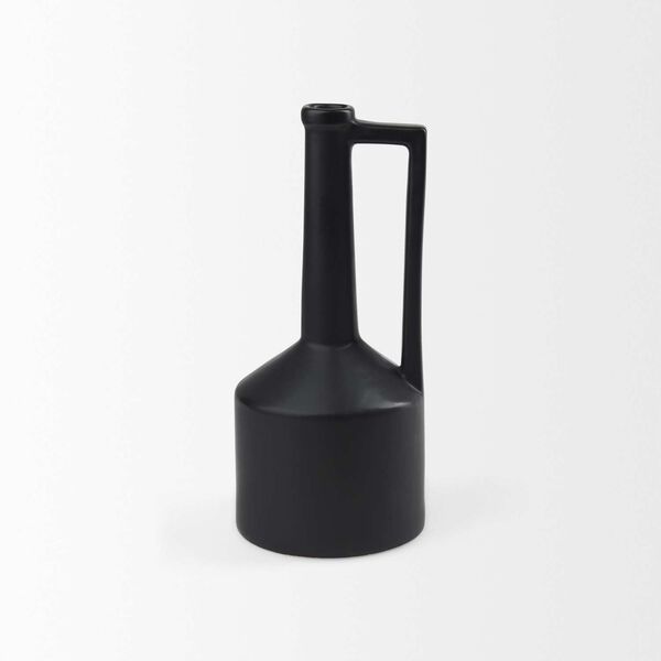 Burton Matte Black Ceramic Jug Vase, image 3