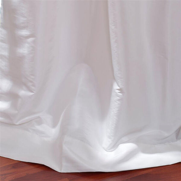 Ruched Eggshell 84 x 50-Inch Faux Silk Taffeta Curtain Single Panel, image 4