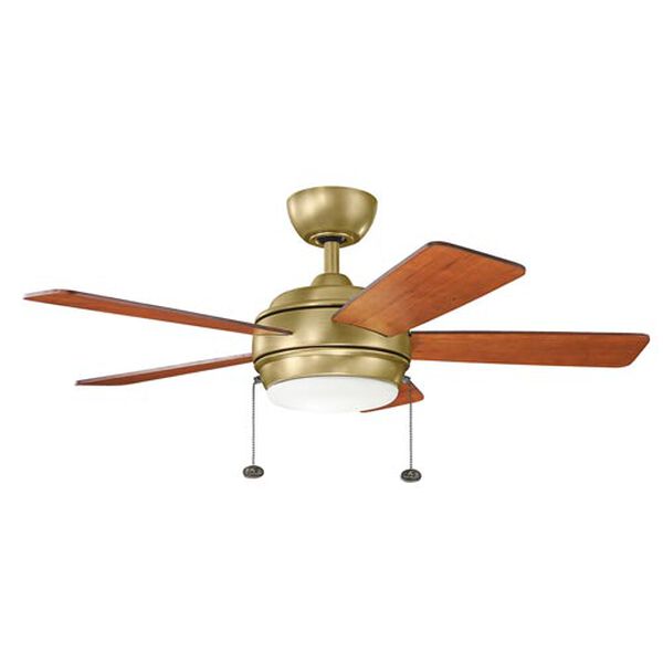 Gladstone Natural Brass 42-Inch LED Ceiling Fan with Light Kit, image 1