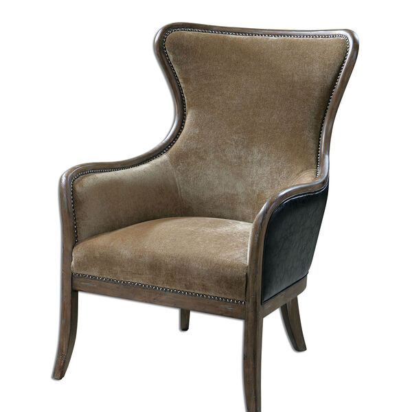 Snowden Weathered Pine 41-Inch Wing Chair, image 1