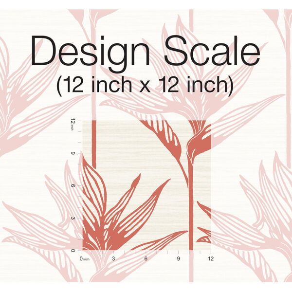 Tropics Coral Bird of Paradise Pre Pasted Wallpaper - SAMPLE SWATCH ONLY, image 5