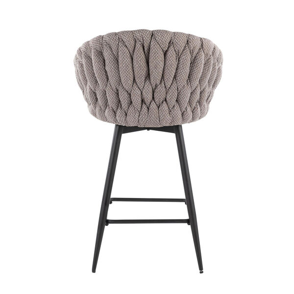 Matisse Black and Grey Braided Counter Stool, image 4