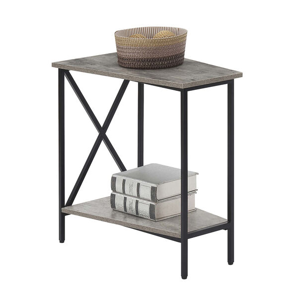 Tucson Faux Birch and Black 16-Inch Wedge End Table, image 2