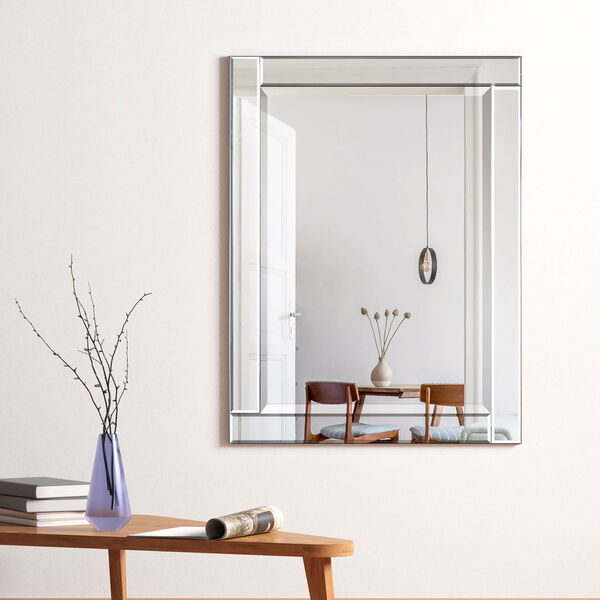 Moderno Clear 40 x 30-Inch Beveled Rectangle Wall Mirror, image 6