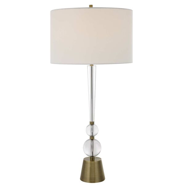 Annily Antique Brass Crystal One-Light Table Lamp, image 1