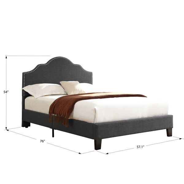 Whittier Full Charcoal Gray Full Upholstered Bed, image 4