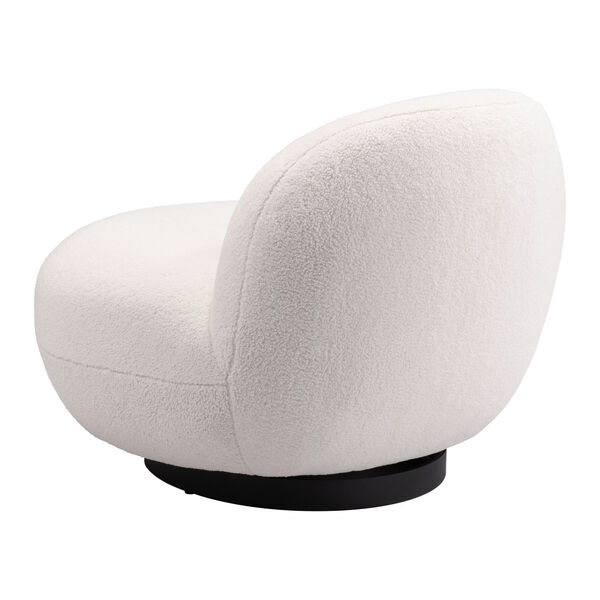 Myanmar White and Matte Black Accent Chair, image 5