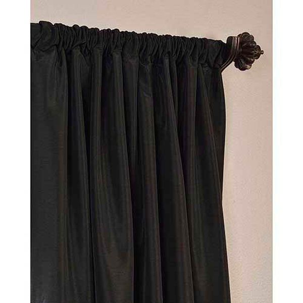 Blackout Faux Silk Taffeta Curtain Single Panel, image 4
