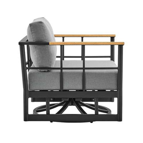 Shari Black Outdoor Swivel Chair, image 3