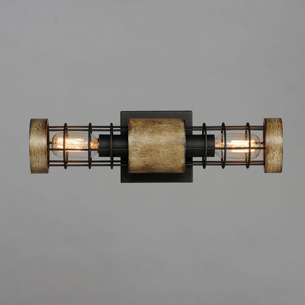 Homestead Driftwood and Black Two-Light Wall Sconce, image 3