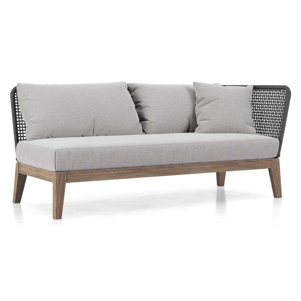Maui Feather Gray Fabric Right-Facing Arm Open Sofa, image 2